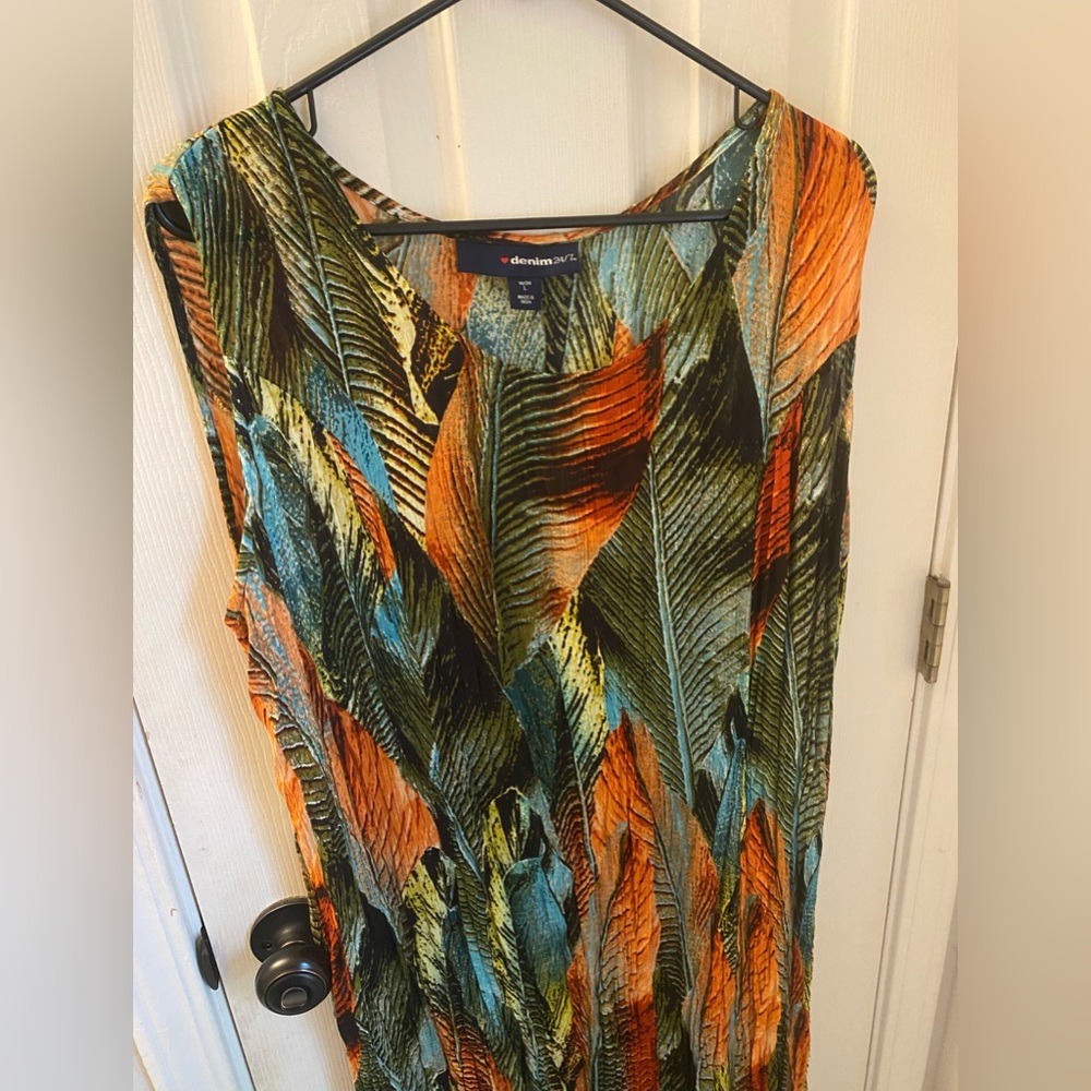 Denim 24/7, Lightweight,  sun dress. Size Large, long